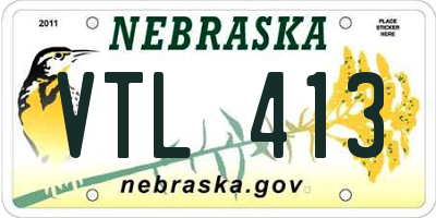 NE license plate VTL413