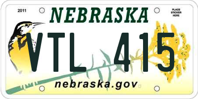 NE license plate VTL415