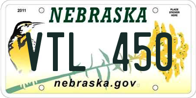 NE license plate VTL450