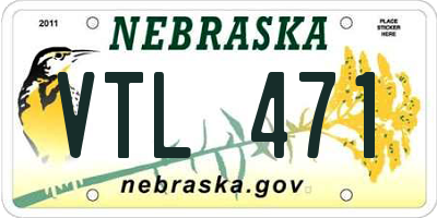 NE license plate VTL471