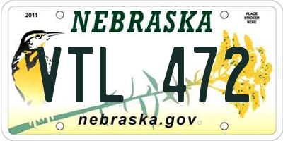 NE license plate VTL472