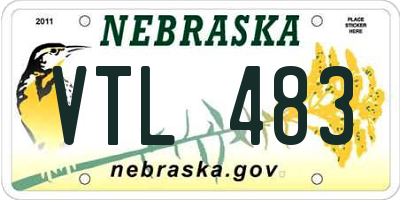 NE license plate VTL483