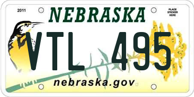 NE license plate VTL495