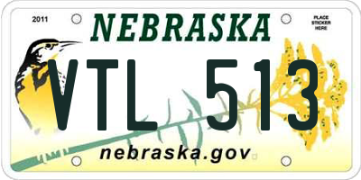 NE license plate VTL513