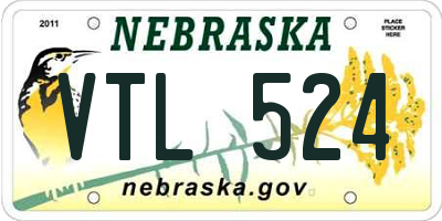 NE license plate VTL524