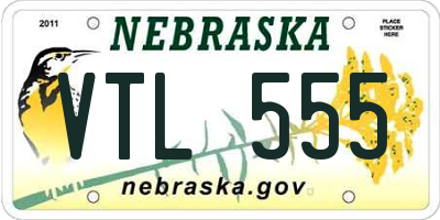 NE license plate VTL555