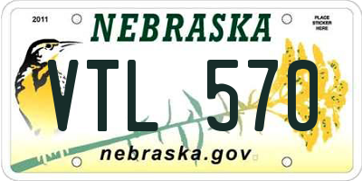 NE license plate VTL570