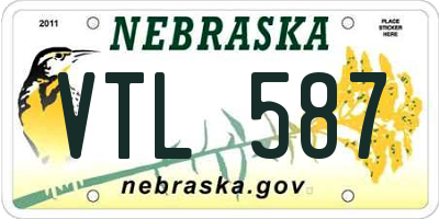 NE license plate VTL587