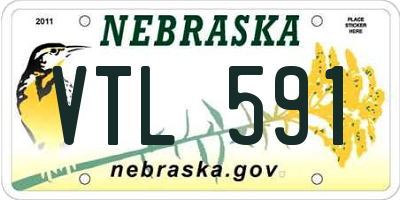 NE license plate VTL591