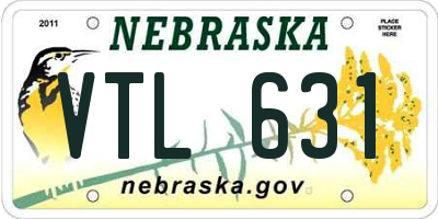 NE license plate VTL631