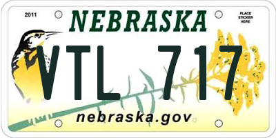 NE license plate VTL717