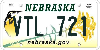 NE license plate VTL721