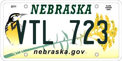 NE license plate VTL723