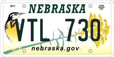 NE license plate VTL730