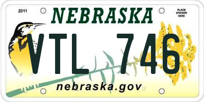 NE license plate VTL746