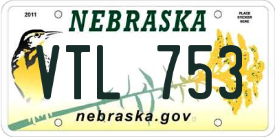 NE license plate VTL753