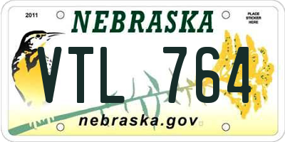 NE license plate VTL764