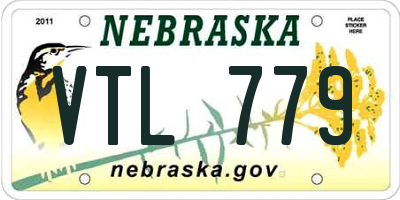 NE license plate VTL779