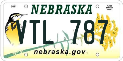 NE license plate VTL787