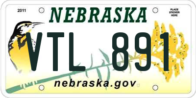 NE license plate VTL891