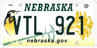 NE license plate VTL921