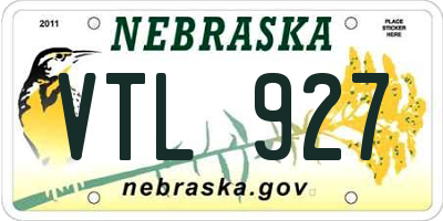 NE license plate VTL927