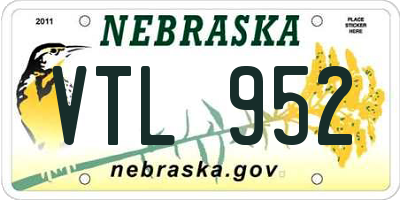 NE license plate VTL952