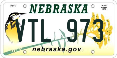 NE license plate VTL973