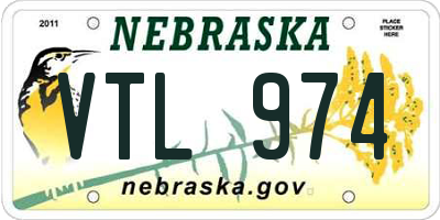 NE license plate VTL974