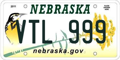 NE license plate VTL999