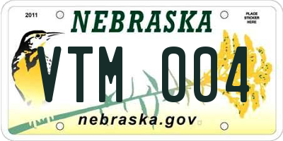 NE license plate VTM004