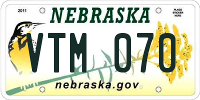 NE license plate VTM070