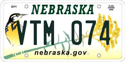 NE license plate VTM074