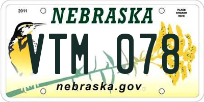 NE license plate VTM078