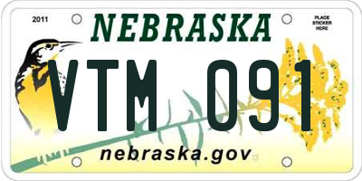 NE license plate VTM091