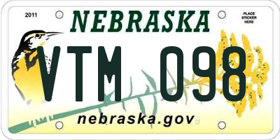 NE license plate VTM098