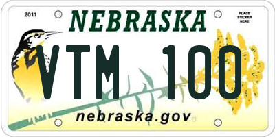 NE license plate VTM100