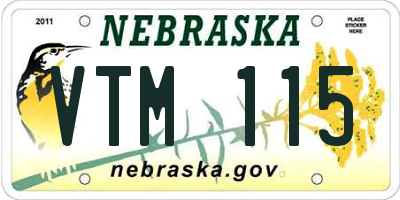 NE license plate VTM115