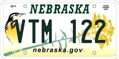 NE license plate VTM122