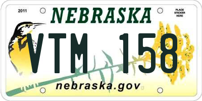 NE license plate VTM158