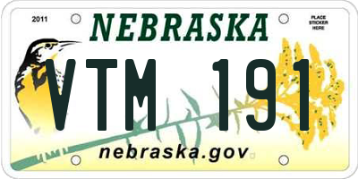 NE license plate VTM191