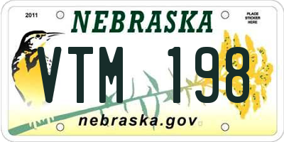 NE license plate VTM198