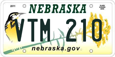 NE license plate VTM210
