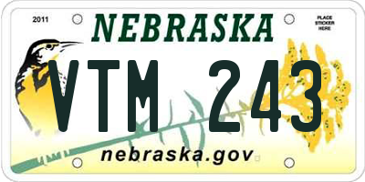 NE license plate VTM243