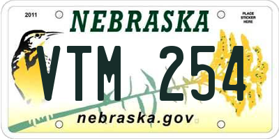 NE license plate VTM254