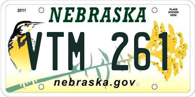 NE license plate VTM261