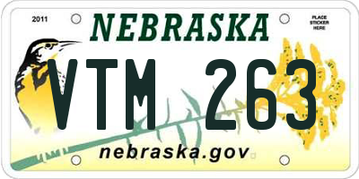 NE license plate VTM263