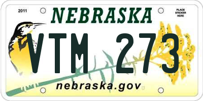 NE license plate VTM273
