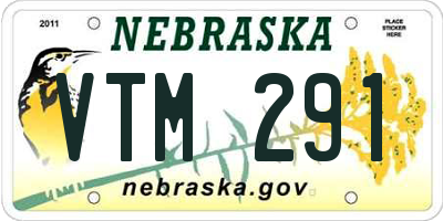 NE license plate VTM291
