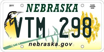 NE license plate VTM298